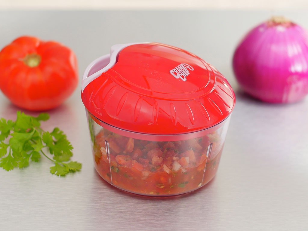 The Crank Chop Food Chopper, Equipped With Deluxe Japanese Blades, Chops The Vegetables Perfectly For Homemade Meals