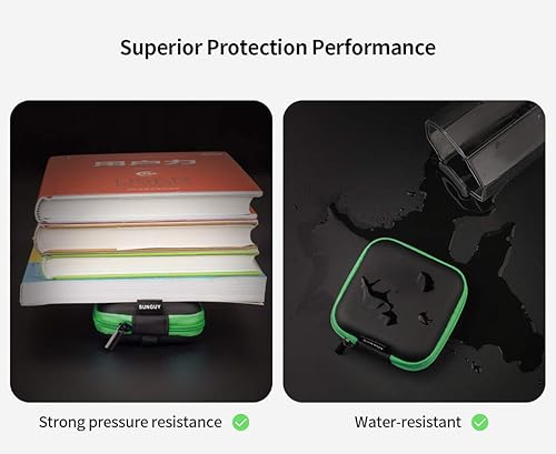 Vista 10 de SUNGUY - Funda de transporte para auriculares, bolsillo pequeño, funda de viaje con cremallera colorida para smartphones, auriculares Bluetooth, 5