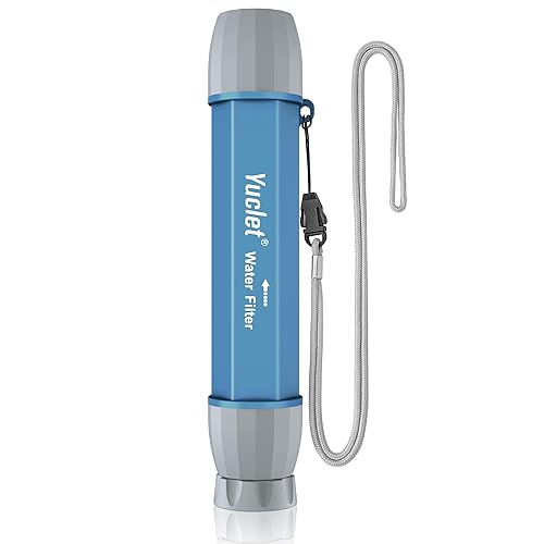 Miniatura 10 de Paquete de 2 popotes de filtro de agua para beber en supervivencia, popotes personales para purificar agua, popote de purificación de agua,