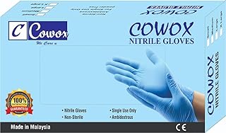 Surgicals Nitrile Gloves Disposable Powder Free Examination Blue Hand Gloves Food Grade Ce & Fda Approved Medium Size- Pack of 100 Pieces, Non-Sterile