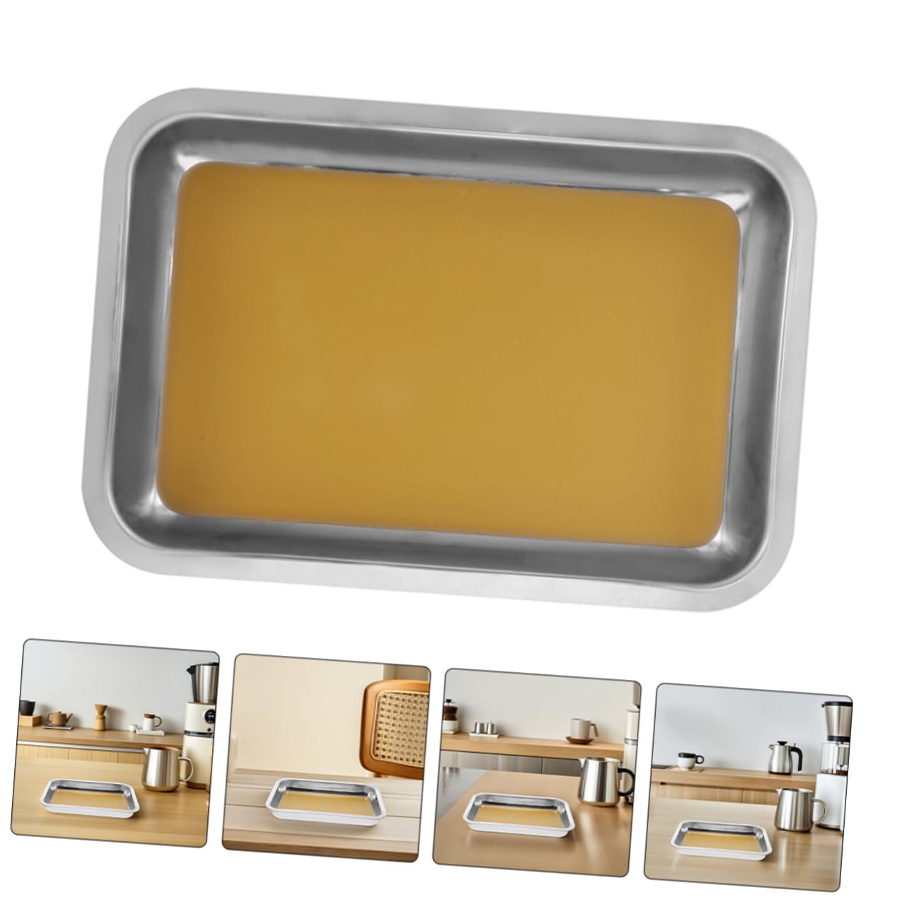 Vassoio di Dissezione A4 in Acciaio Inox, Set 2 Pezzi | Argento, Superficie Antiscivolo, Facile Pulizia, per Laboratori di Biologia e Scuola