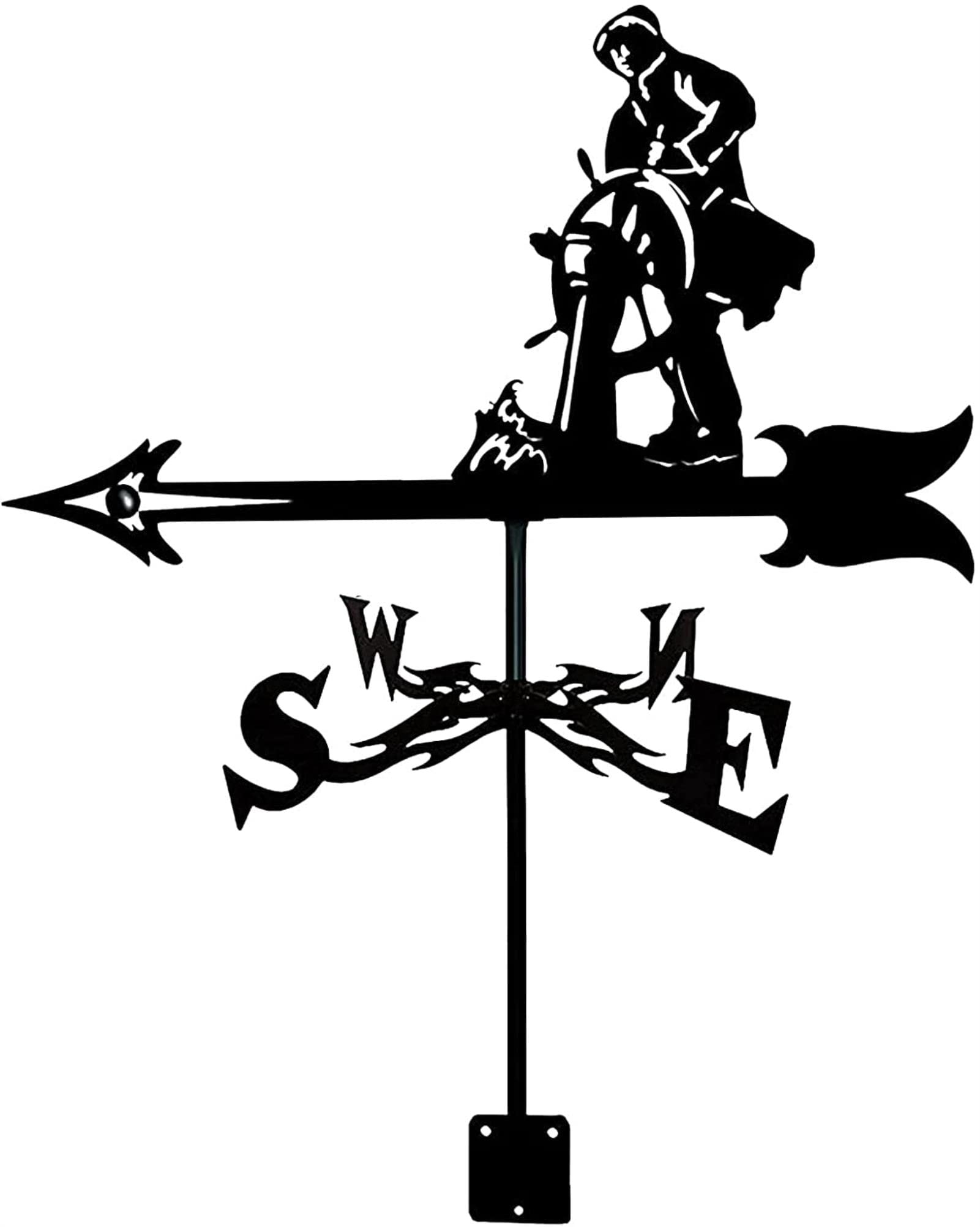 Dekoracyjna wiatrowskaz Weathervane Garden Mount Yard Stake, żelazna wiatrowskaz Farma Trwała scena, narzędzie pomiarowe Budowa palików ogrodowych Weath Wskaźnik kierunku wiatru (kolor: surfer)