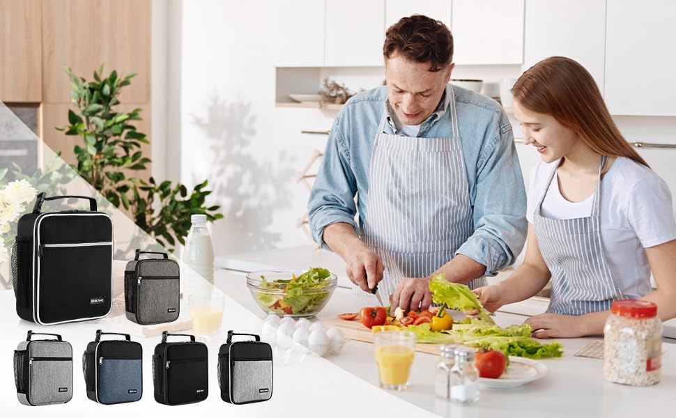 Image of Insulated Lunch Bag for Office, School, Men, Women, Hot & Cold Lunch Box, Tiffin Pouch (Black(Pocket))