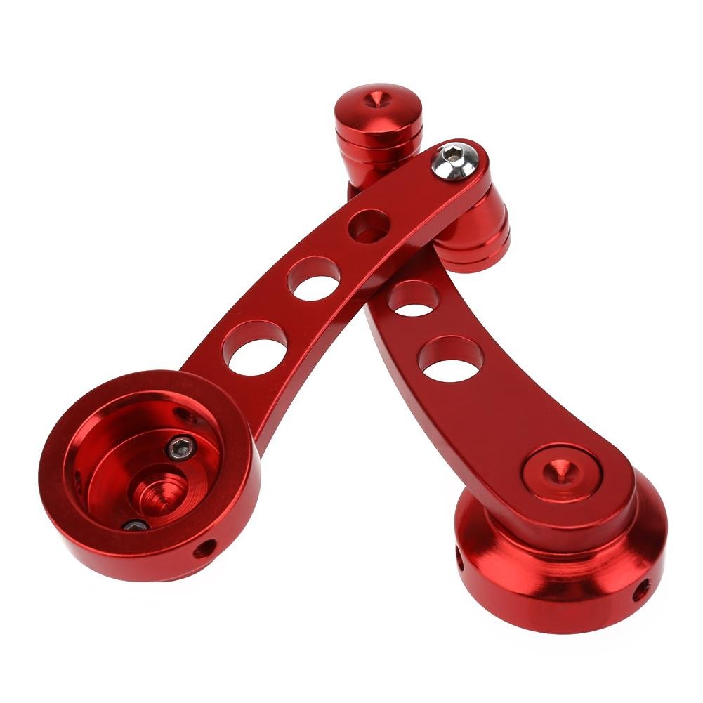 La Cabina 2 Pezzi Manovelle per Finestrini Auto in Lega di Alluminio Maniglia per Finestrino Manovella Alzacristalli Universale (Rosso)