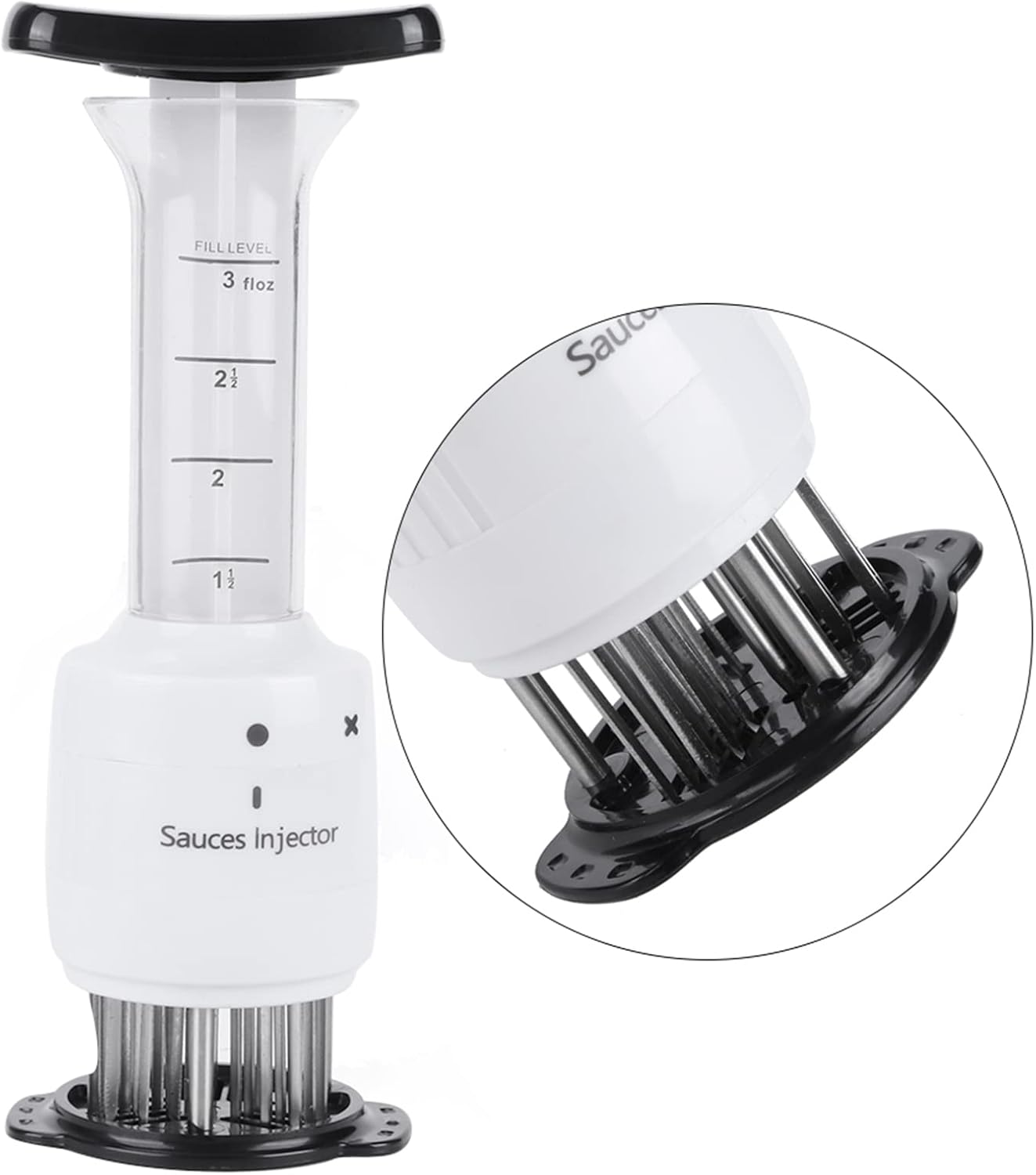 Meat Injector Professional Stainless Steel Marinade Seasoning Tool for Quick Flavor and Tenderizing, for Kitchen Accessory