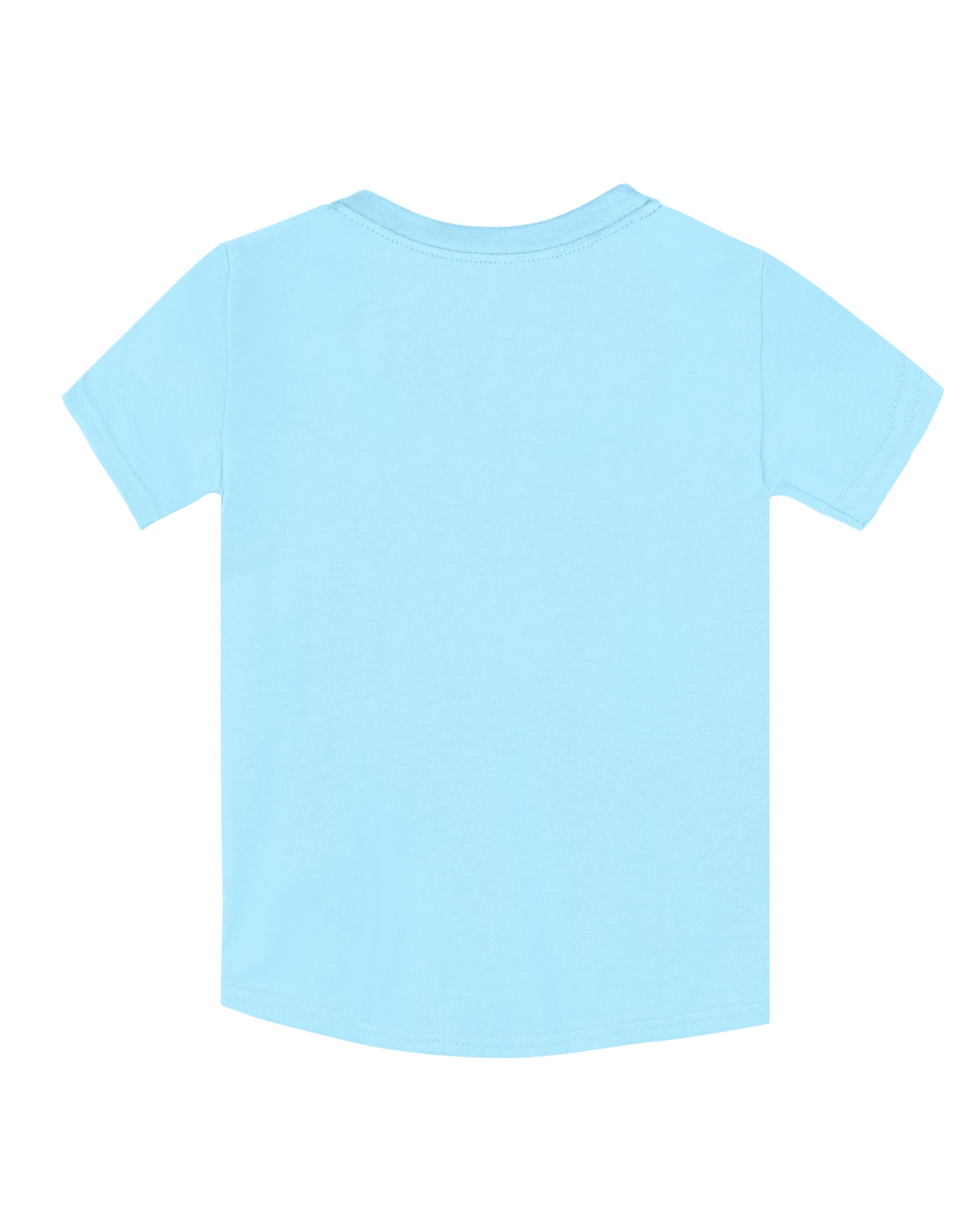 ZIP ZAP ZOOP Light Blue Cotton Knit Half Sleeve Four Animal Print Round Neck Boys Girls T-Shirt | 0-0.5 Years 1