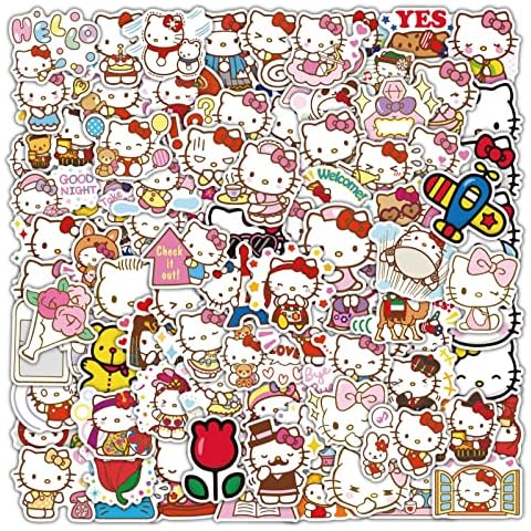 Bric dodo 100 pegatinas de Hello Kitty impermeables Cover