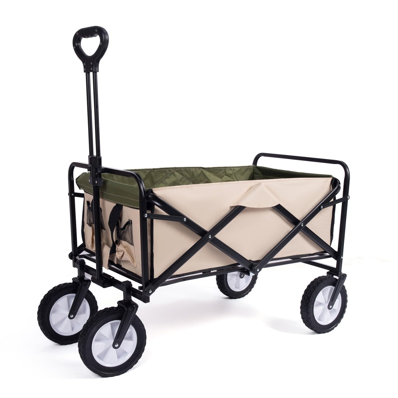 Folding Wagon, Collapsible Folding Wagon Cart With Adjustable Handle 150kg Multicolor(B)