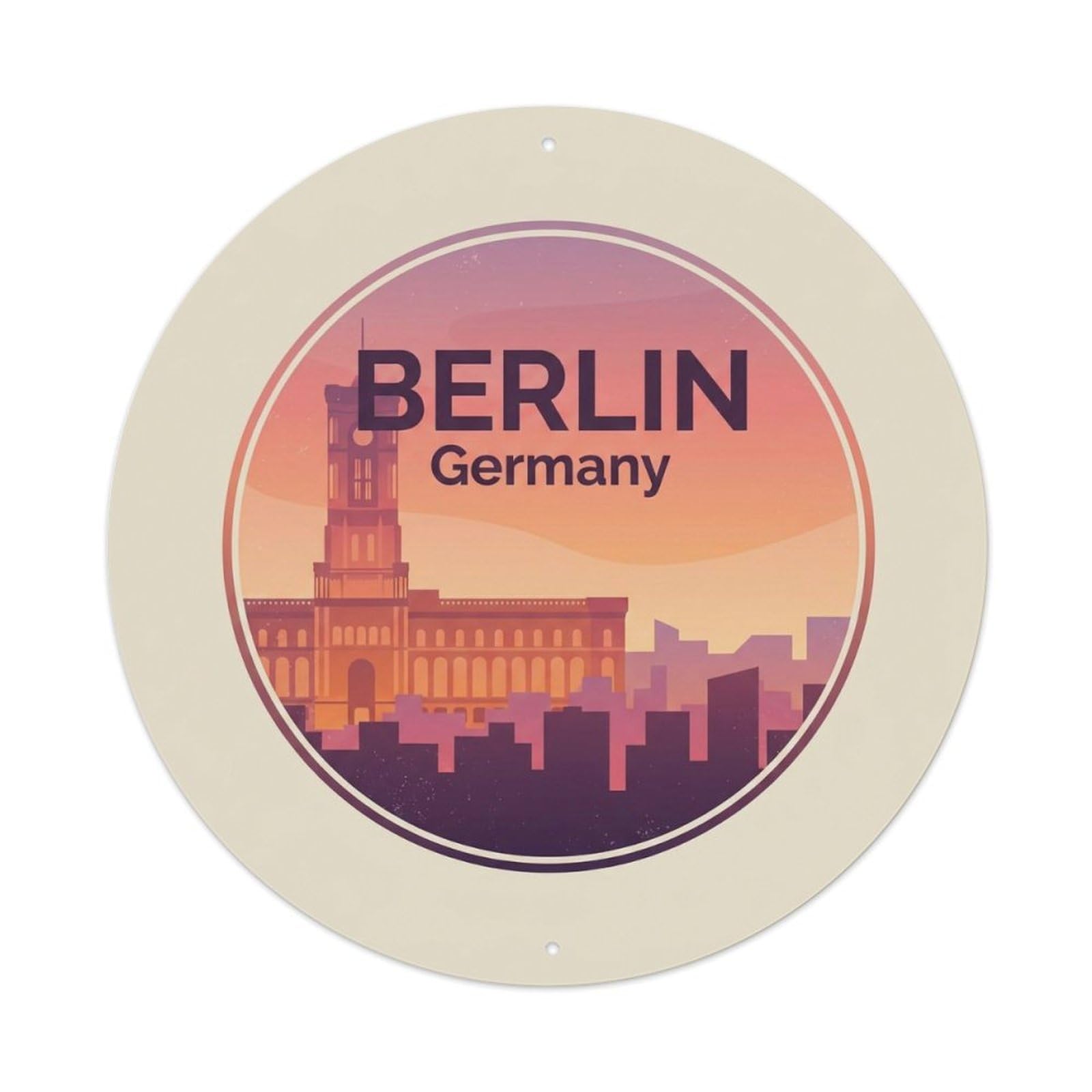 Yrnq 8X8inch Vintage Style Vintage Travel Berlin Germany Nostalgia 1 Metal Tin Sign