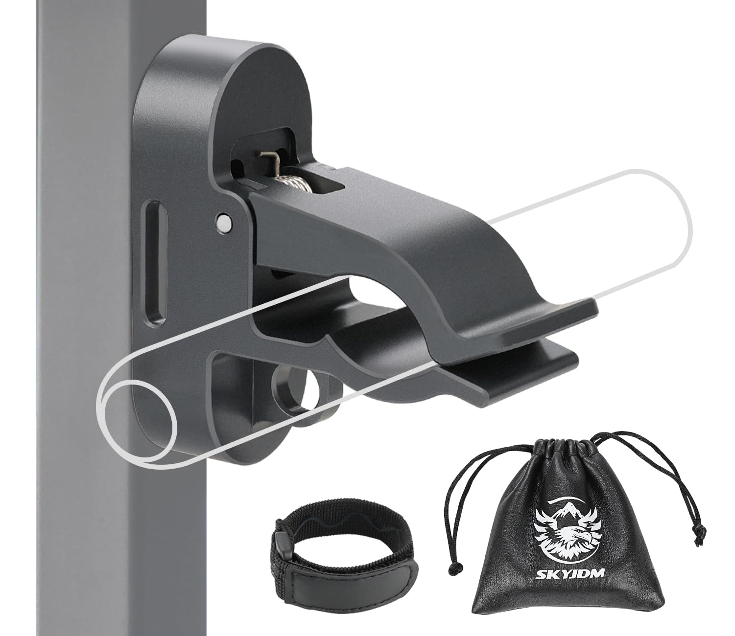 Magnetischer Golfwagenhalter mit Schlaufenhaken, Golf-Halterung aus Aluminiumlegierung für sichere Aufbewahrung von 30–70 Ringen und zum Aufhängen von Golf-Handtüchern, rutschfestes Gummiband