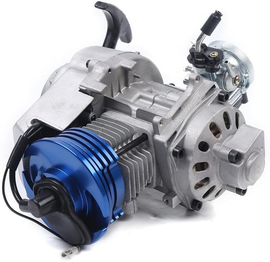 49CC / 50cc Racing Engine Set 2 Stroke 1.8kw 11000rmp High Performance Single Cylinder Motor Complete Gas Powered Engine Kit with 6 Teeth 25h Sprocket for Pocket Bike Mini Dirt Bike Quad ATV