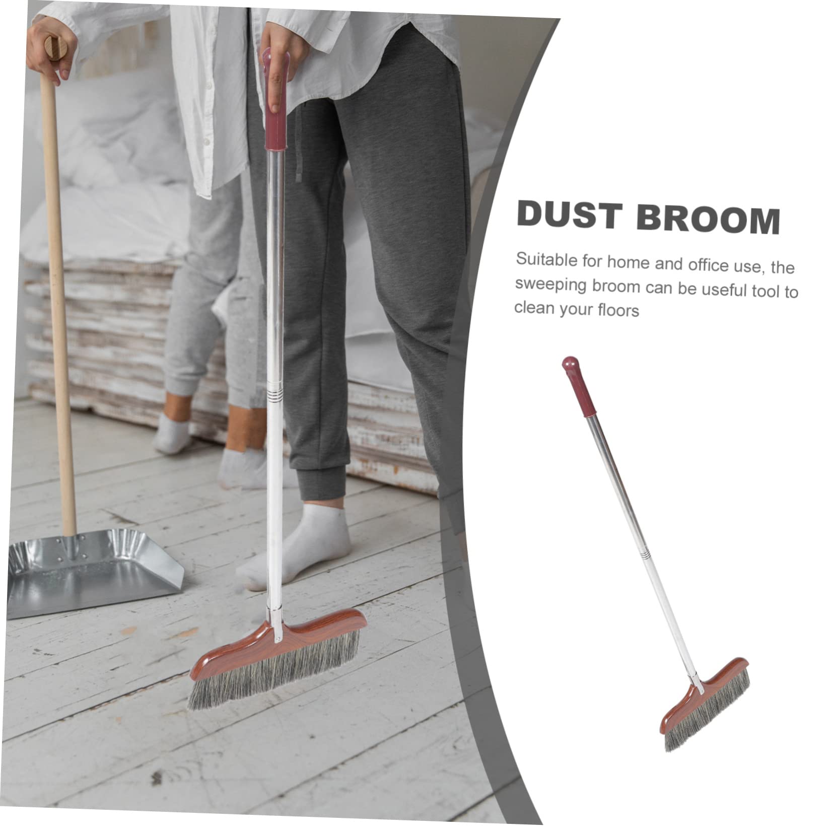 GOOHOCHY Rated Indoor Broom Soft Bristles Detachable Handle Versatile Dustpan Sweeper