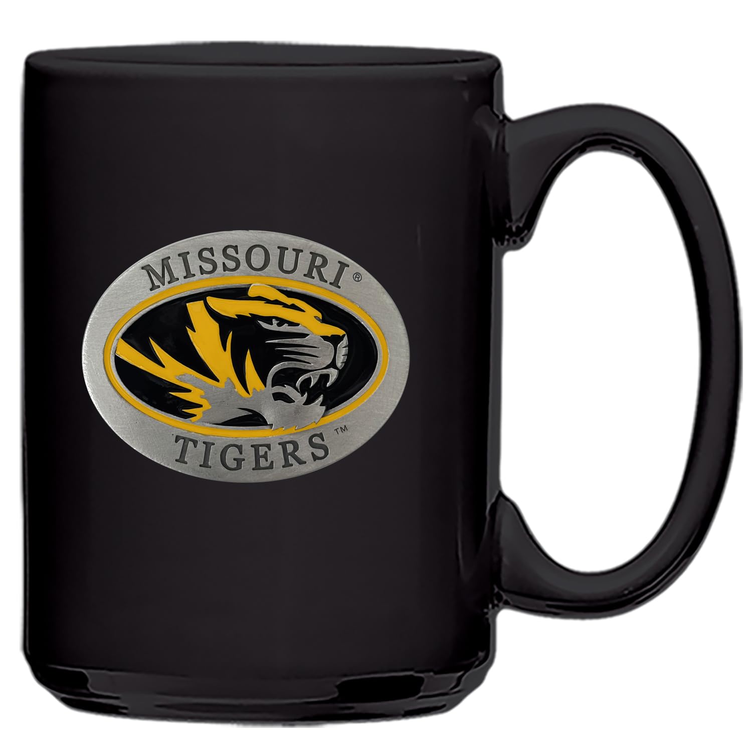 Heritage Pewter Missouri 15 Ounce Coffee Mug Mug for Coffee Beverages Intricately Crafted Metal Pewter Alma Mater Inlay