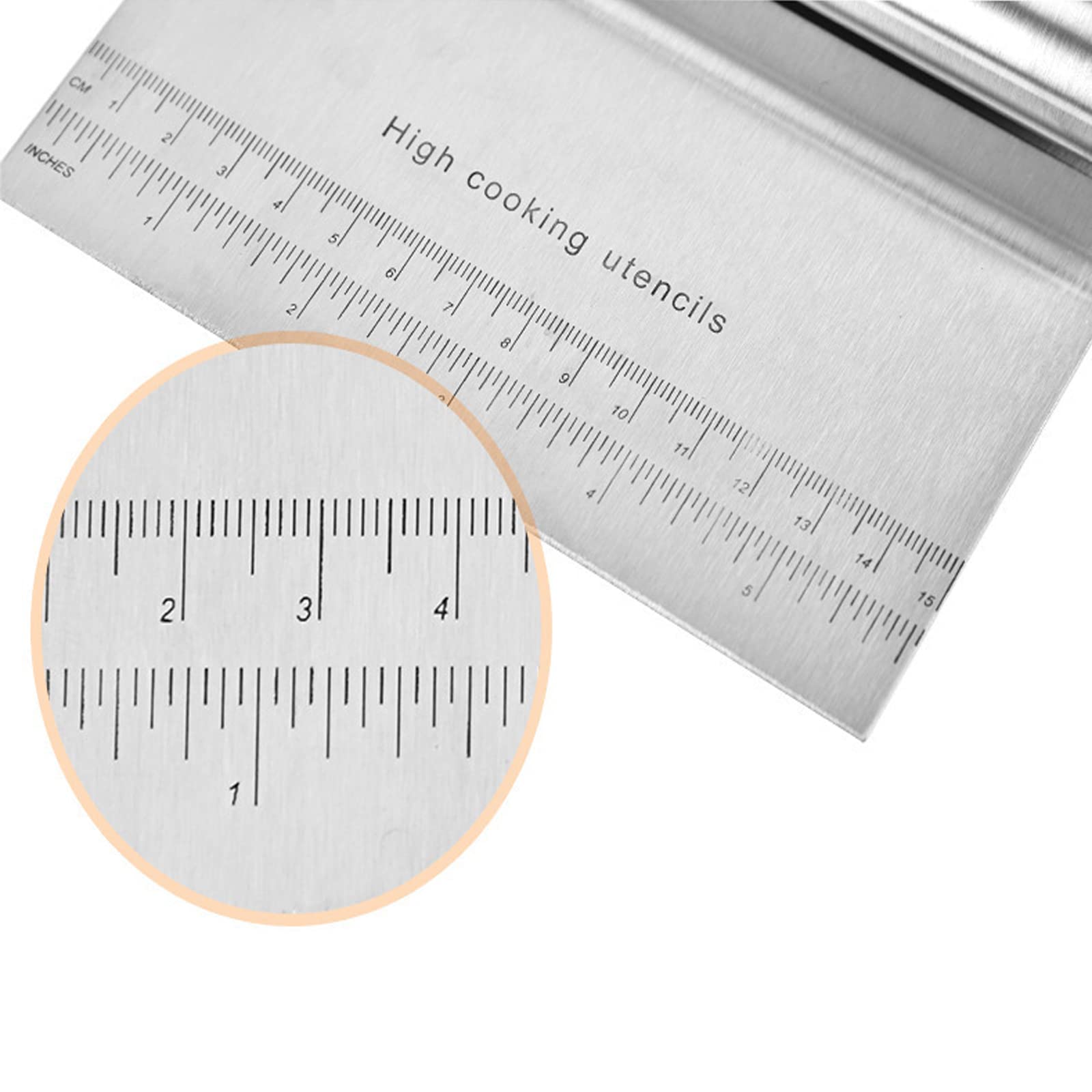 Raschietti Per Pasta DBAILY - 2 Pezzi In Acciaio Inox Con Manico Legno E Scala Graduata - Foto 7