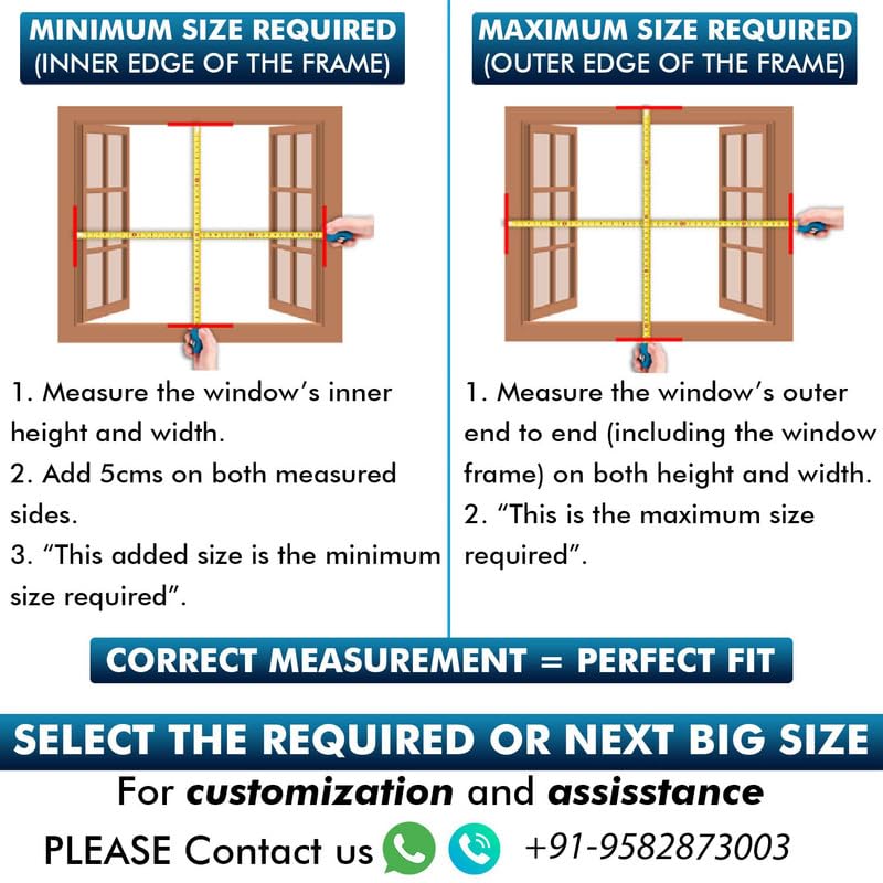 Image of Autarky Fiberglass Mosquito Net Pre Stitched with Fastener Tape on All Four Borders Window Mosquito Net, 120 GSM Fiberglass Insect Net Ivory Color - Size 100cm X 120cm