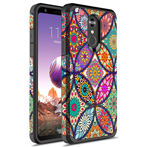 Rosebono for LG Stylo 4 Case, LG Stylo 4 Plus Case, Slim Hybrid Dual Layer Graphic Fashion Cute Colorful Cover Armor Case for LG Stylo4 / Stylo4+ (Colorful Mandala)