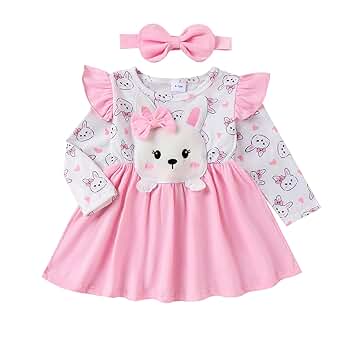 【babylclub】24SS Bunny gal dress Amazon.com: Baby Girl Easter Outfit Cute Toddler Bunny Dress