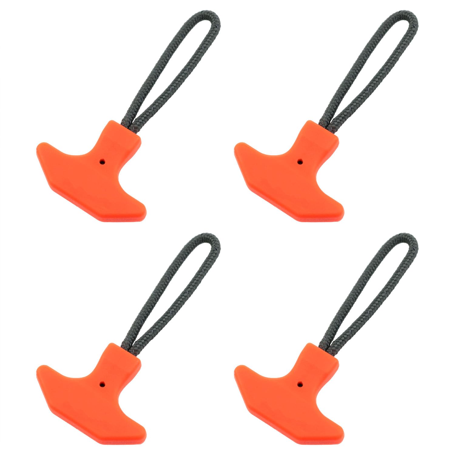 Lovelysp 4PCS Orange Heavy Duty TPU Zipper Rope Zipper Pull Replacement for Backpacks Luggage Handbags Refrigerated Bags and Sports Equipment