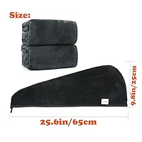 Vista 77 de Pack de 2 toallas para cabeza M-bestl, toalla para secar la cabeza con botones, toalla para el pelo de microfibra