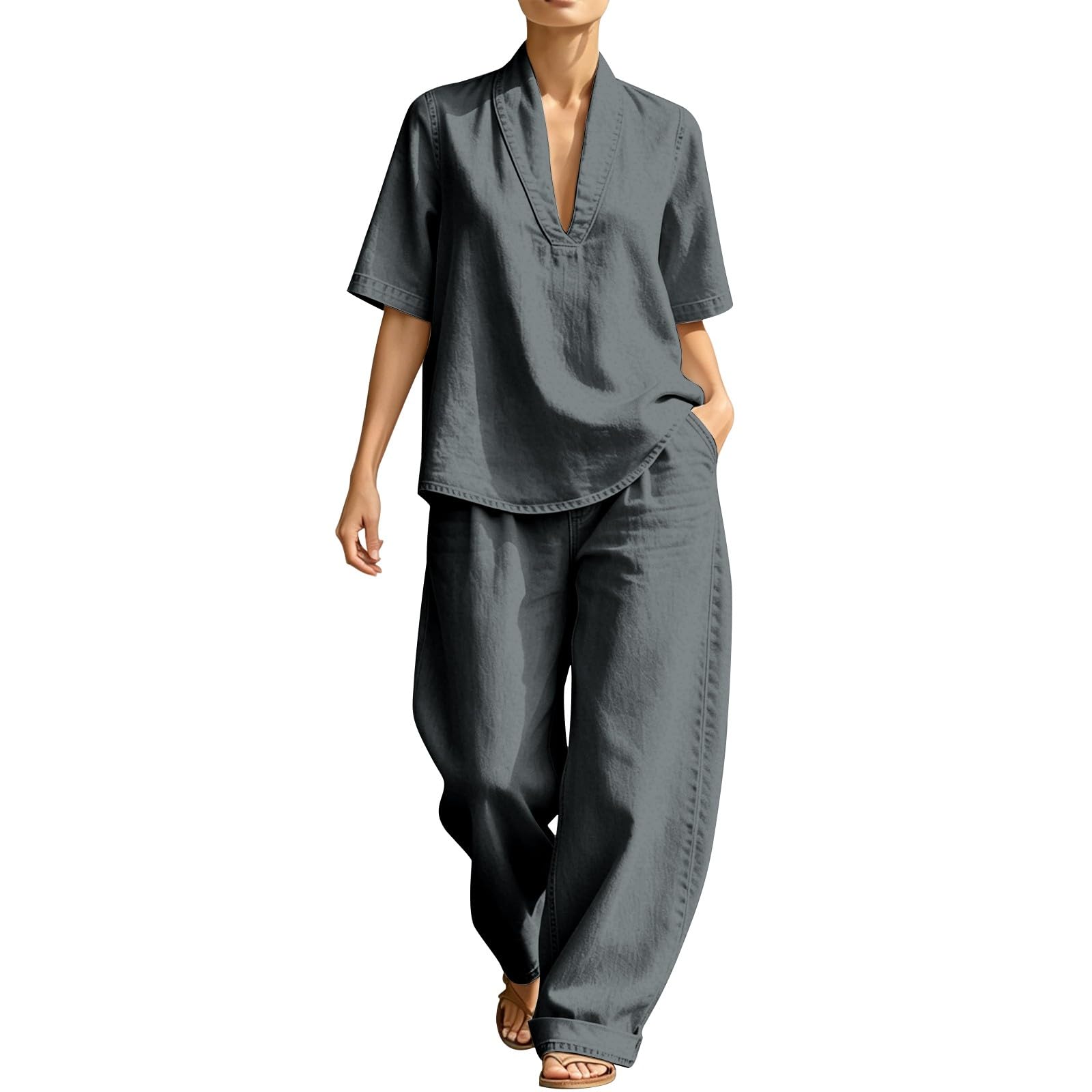 Conjunto Mujer Dos Piezas Elegante Verano Casual Deportivo Chandal Completo Loungewear Holgado Diarios Casa Playa Vacacionesropa Verano mujerSencillo y Atemporal