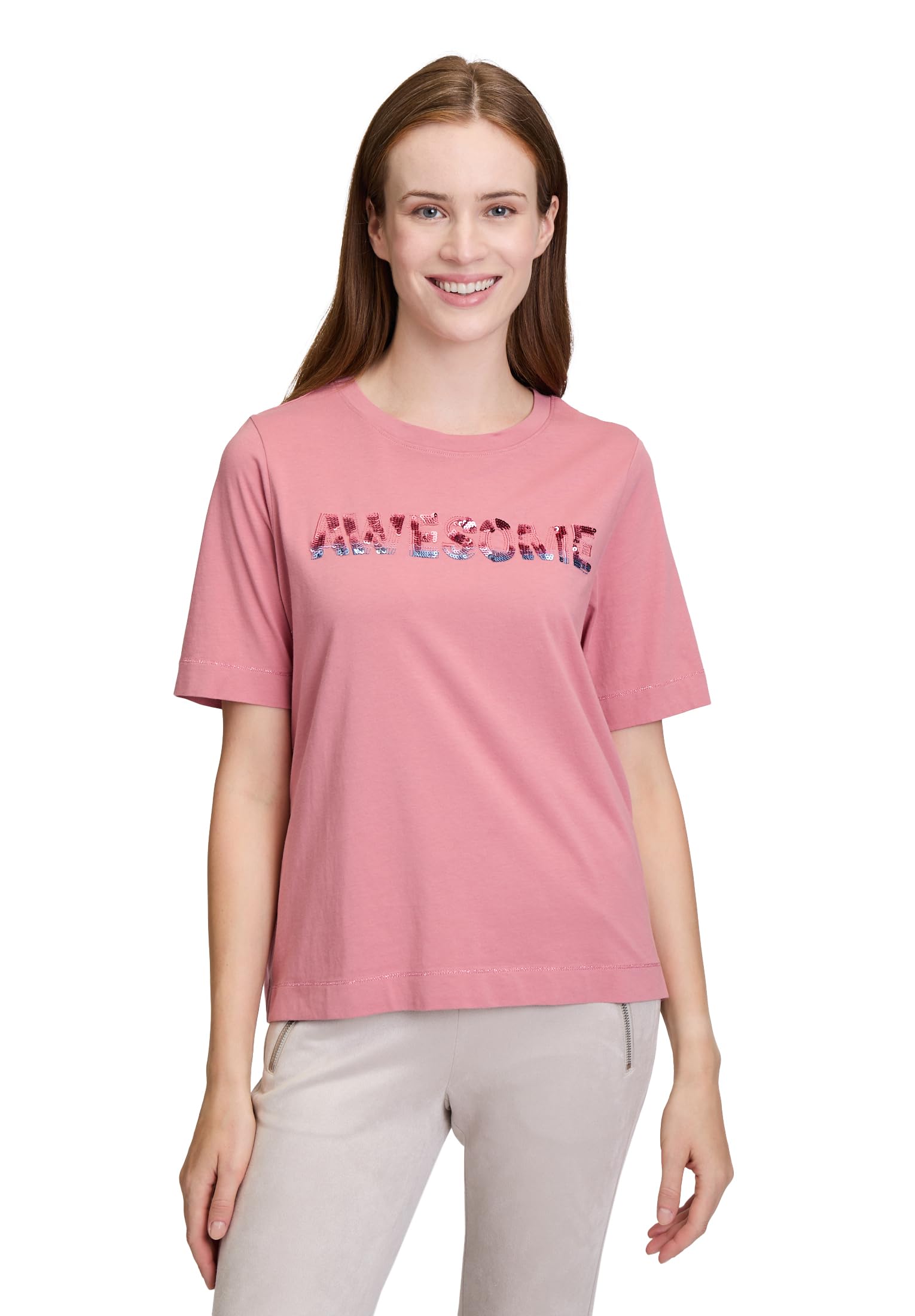 Cartoon Damen Rundhals-Shirt Kurzarm 44, Patch Rosé/Blue