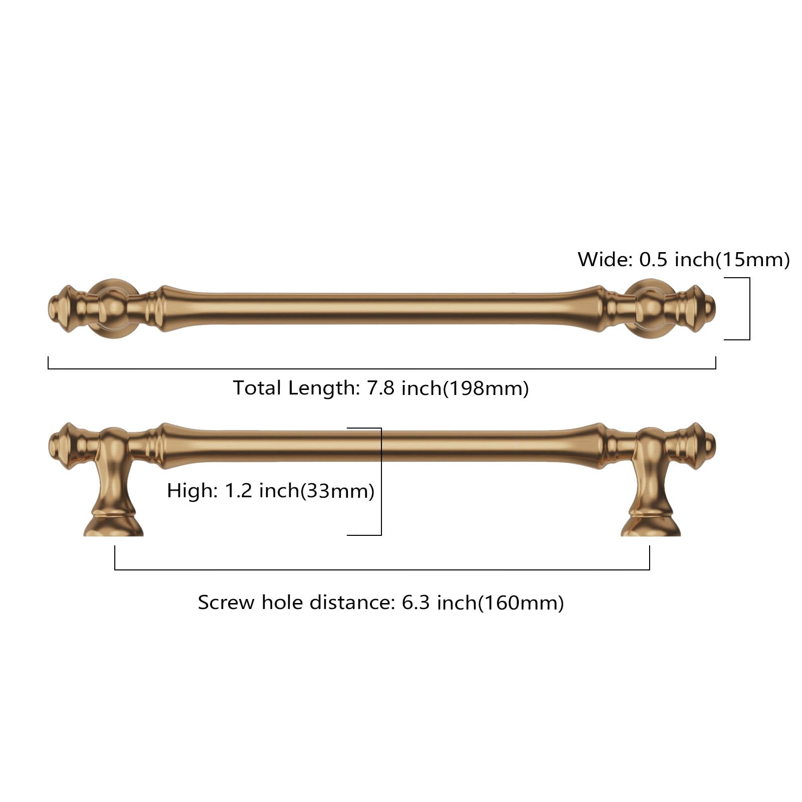 Asidrama 10 Pack 6.3 Inch(160mm) Champagne Bronze Kitchen Cabinet Handles, Cabinet Pulls Kitchen Cabinet Hardware for Cupboard Drawer Pulls - 2