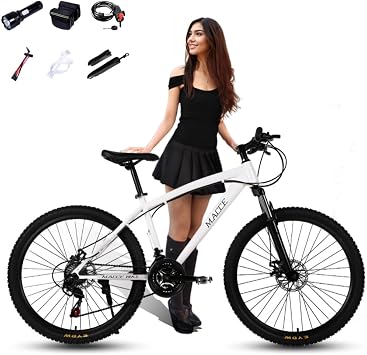 Bicycle, Mountain Bike, Cross Bike, 24, 26 Inches, 24 Speed MTB, High Carbon Steel Frame, Front Suspension, Front and Rear Disc Brakes, Lightweight, Front and Rear Mud Flap, City Cycle,