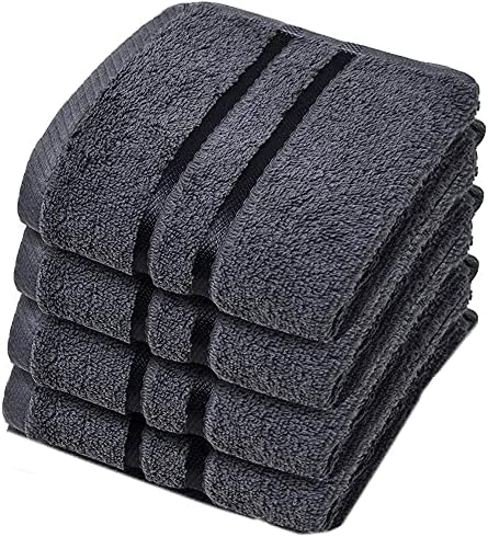 Towelogy® Luxury Egyptian Cotton Face Cloth Flannel Fingertip Towels Set 500 GSM Supersoft and Highly Absorbent Washcloths 30x30 cm (Pack 4, Teal Blue)