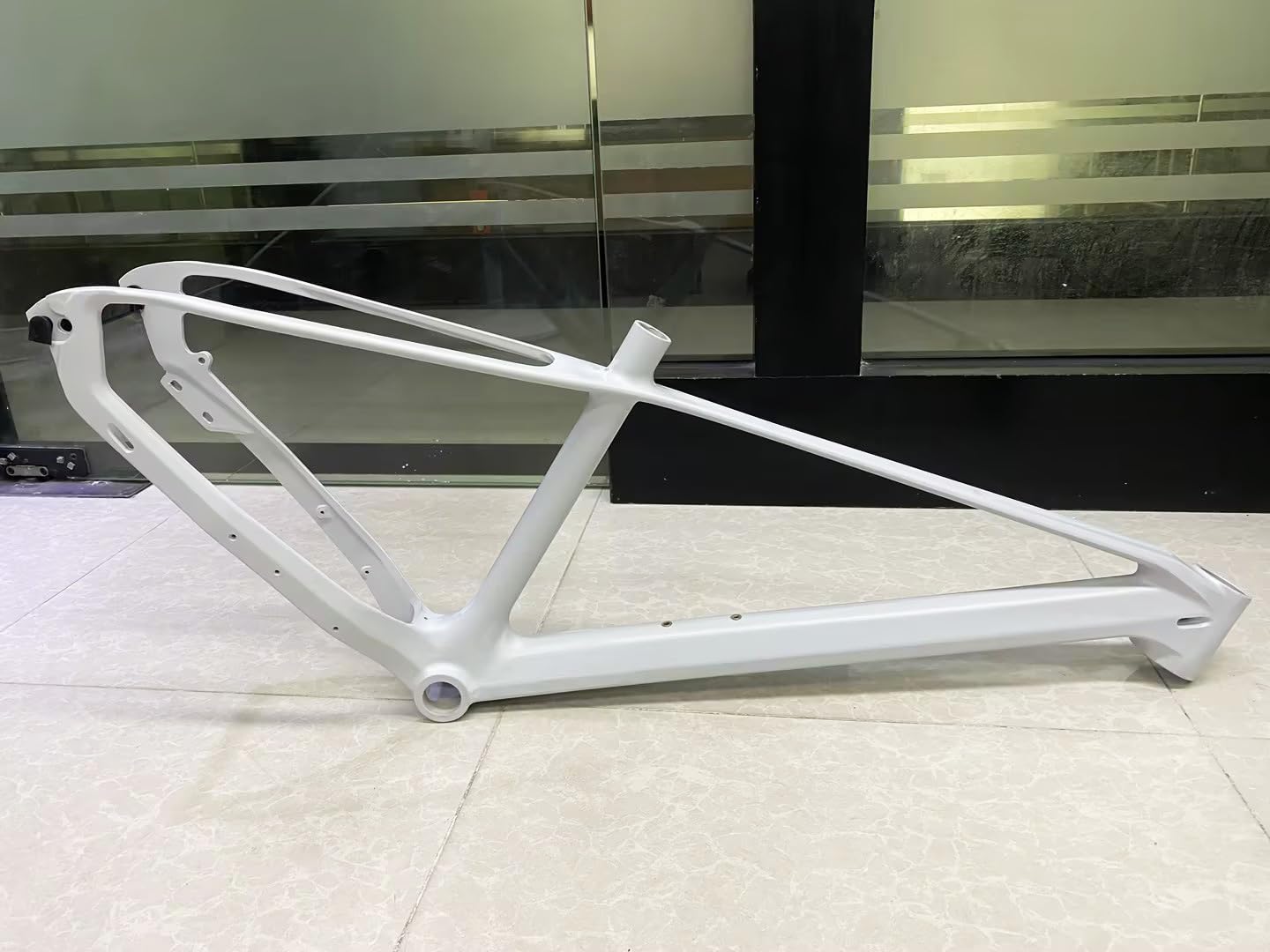 27.5 Inch Mountain Bike Frame, Magnesium Alloy Bicycle Frame in White, DIY Compatible