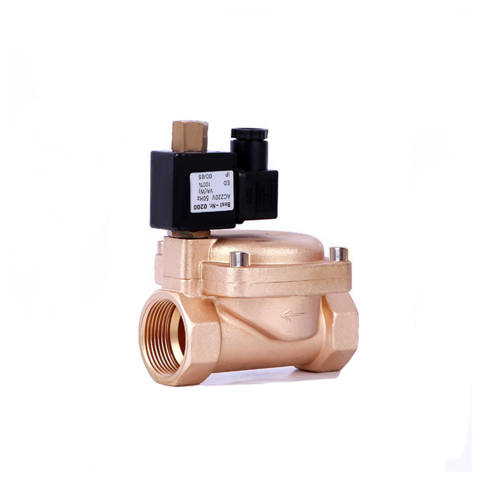 Huuoqiwy 45659 1/2'' Normally Open 16Bar Solenoid Valve Pilot Acting 220V Brass High Pressure Solenoid Valve(Dc12)