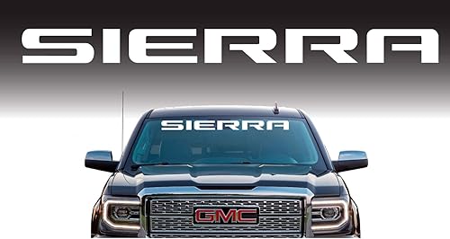 Pegatina para parabrisas GMC Sierra SLE Slt Z71 Truck Sierra, 36 x 3.75 pulgadas, color blanco, producto oficial de GM