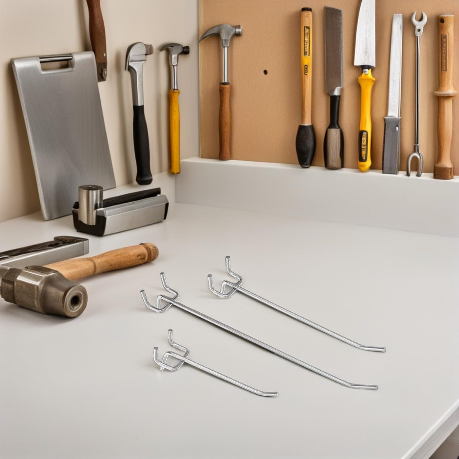 Mobestech 90 Stück Schwere Lochwandhaken aus Eisen, Silber, 3, 2 Mm