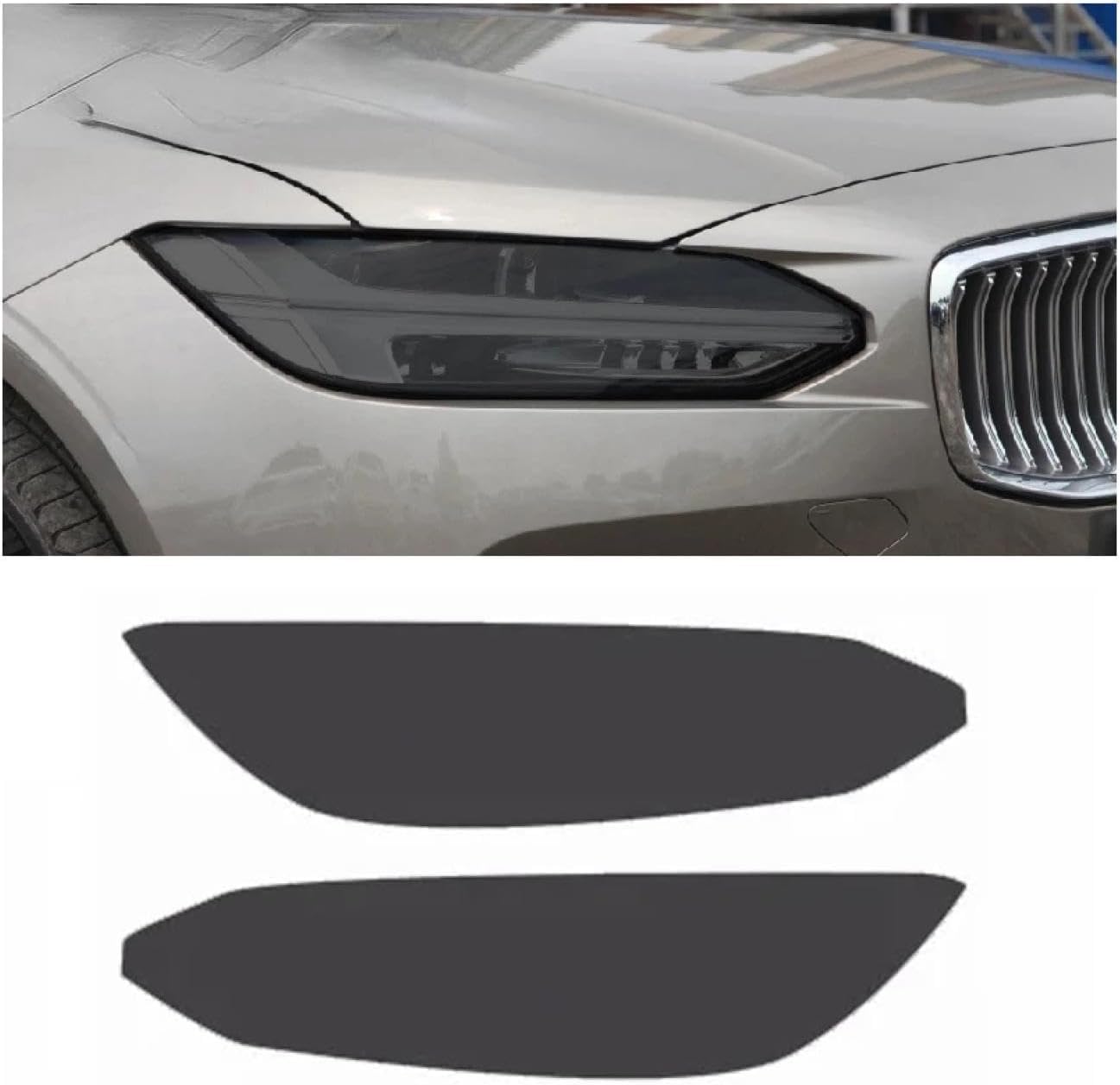 SamLng Car Front Light Film for S90 2017 2018 2019 2020 Light Controlled Car Front Headlamp Protection Film TPU Color Changing Car Headlight Film TPU Lamp Film Headlight Protection Sticker