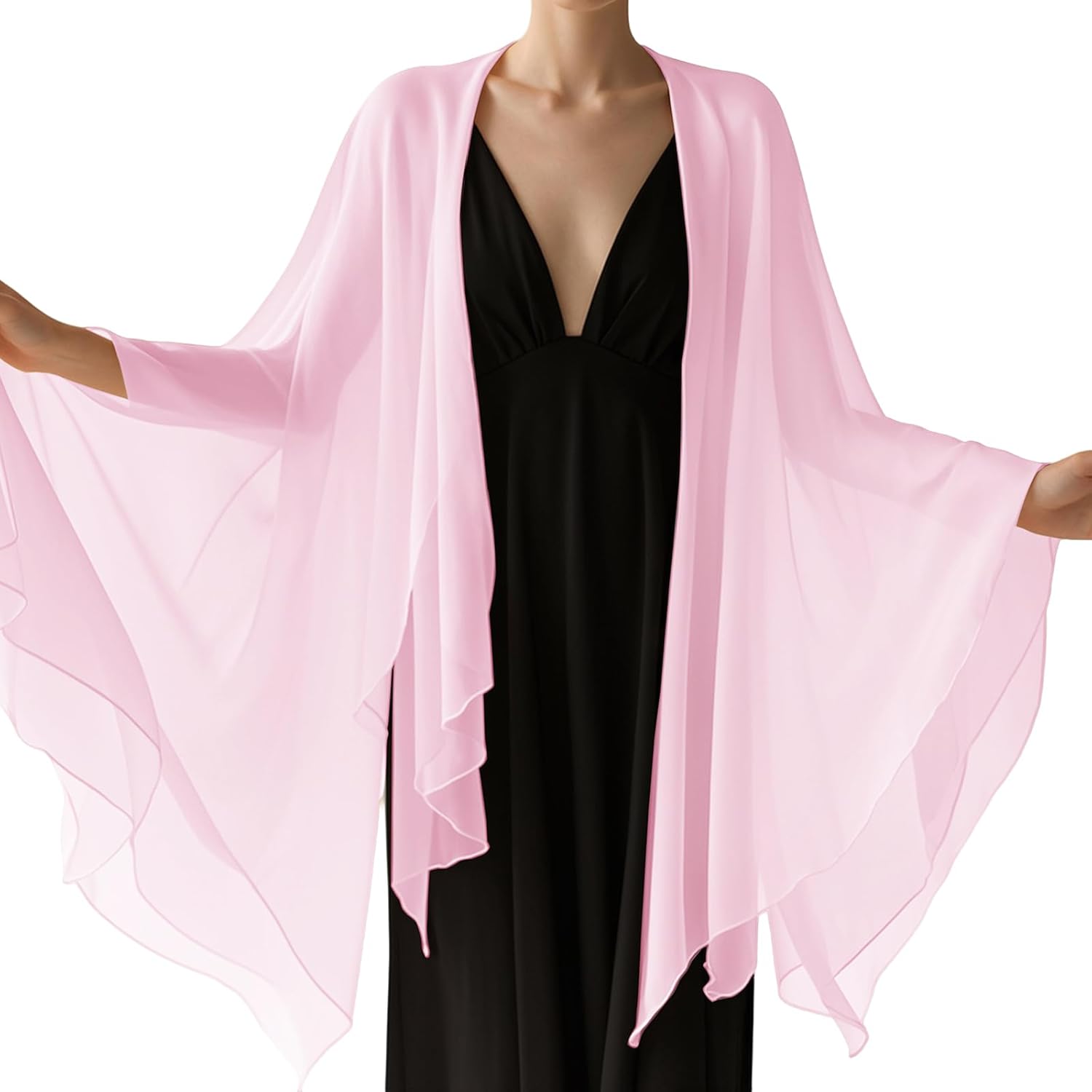 Chiffon Scarf,Soft Breathable Chiffon Shawls and Wraps,Silky Women's Hijab for Evening Dresses Wedding Bridal Scarves - Image 2