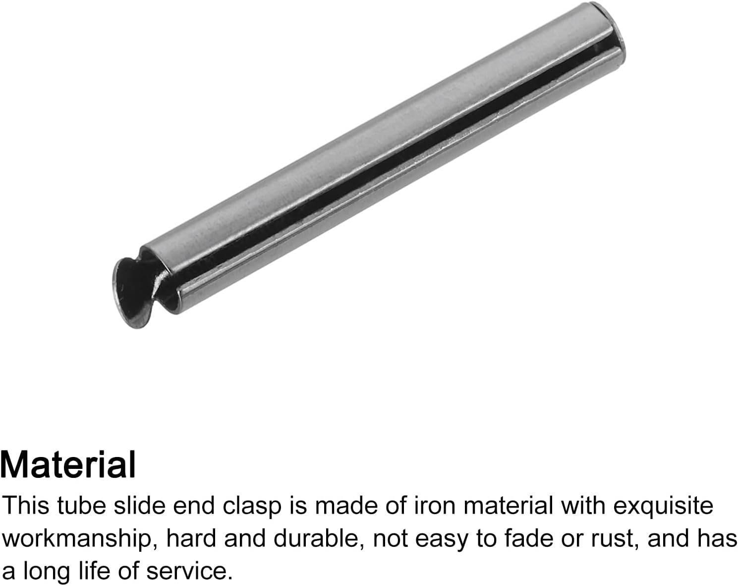 uxcell 160Pcs Slide on End Clasps, 10/13/16/20/25/30/35/40mm Tube Ball Bead Slider Crimp Ends for Multi-Strand DIY Craft Making, Metallic Black - Image 3