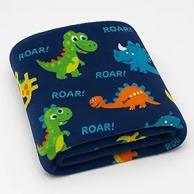Manta Cobertor Em Microfibra 180x200cm Toque Aveludado Estampada Solteiro King 1 Peça | ADMIRARE (DINO)
