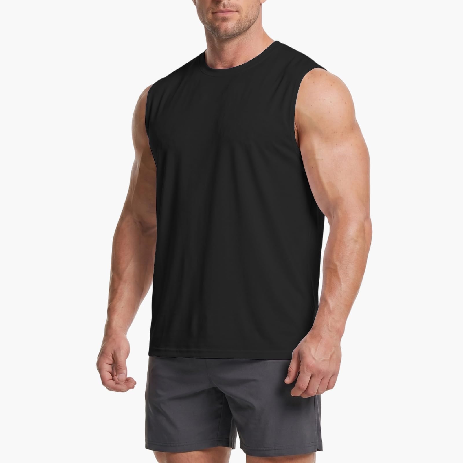 HYCOPROT Camiseta Sin Mangas Hombre Secado Rápido Muscle Tank Top Transpirable Absorbe Humedad Corte Holgado Fitness Gimnasio Running Entrenamiento Deportivo Casual Men Sleeveless Tops Workout Vest