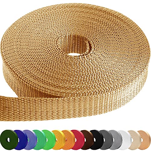 Image of TECEUM 3 /4 inch & 5 /8 inch & 1 inch & 1.5 inch & 2 inch Webbing - 10 25 50 Yards - 40+ Colors - Heavy Duty 1 Inch 1.5 Inch 2 Inch Backpack Straps - Webbing for Outdoors Indoors Crafting DIY