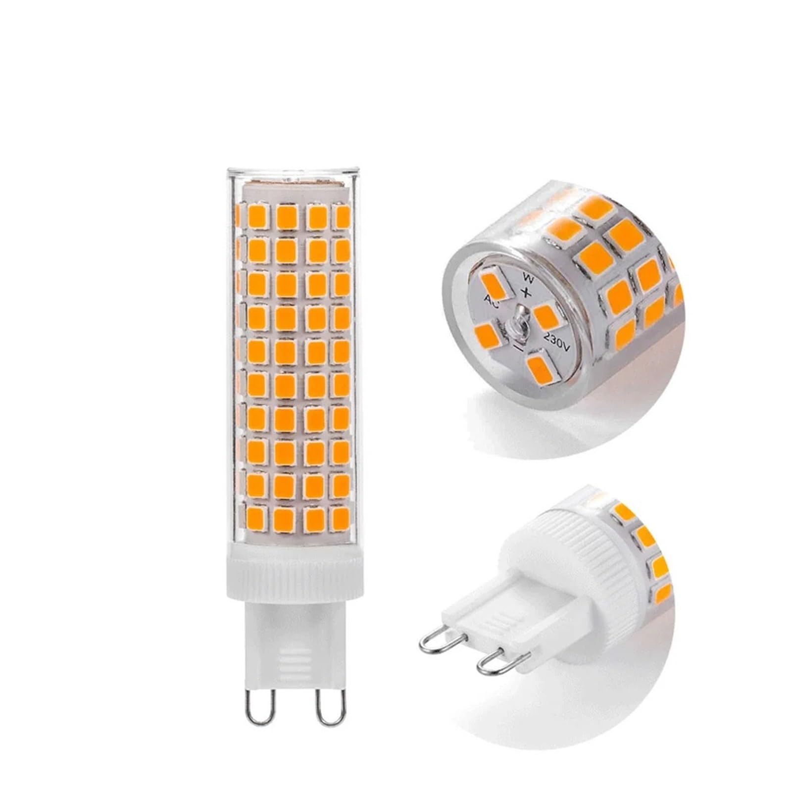 10 Sztuk Bez Migotania G9 10W 12W Żarówka LED 3000k 4000k 6000k Kukurydza Światło 124 Led Żyrandol Wymień 100w Halogen Niskie ZużYcie Energii(G9 100 LEDS,Natural Light)