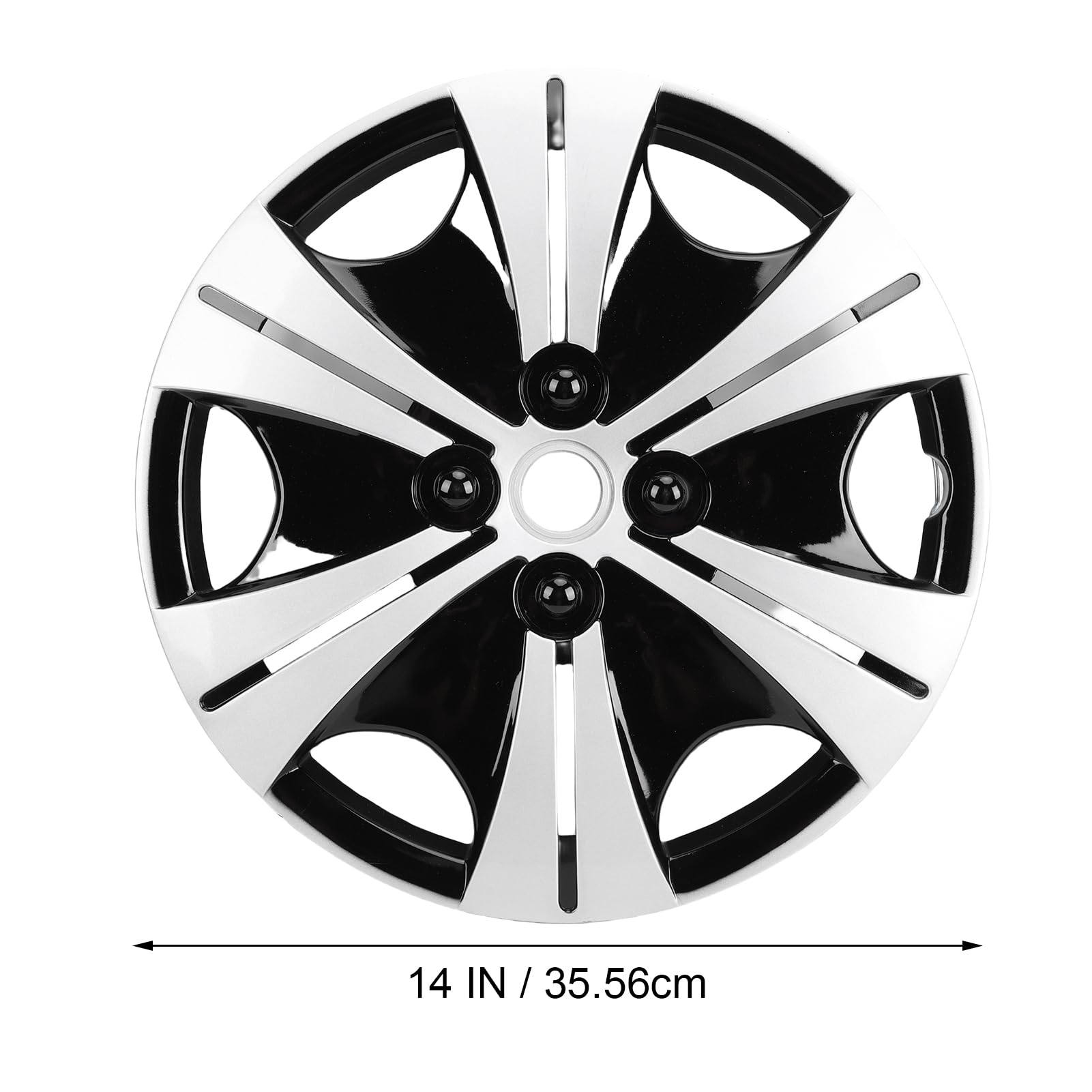 Jeffergarden Copricerchi per Coprimozzi da 14 Pollici, Tappi di Ricambio in Plastica ABS per Ruote in Acciaio, Design Universale a Scatto, Protezione del Cerchione, Facile Installazione per Auto,