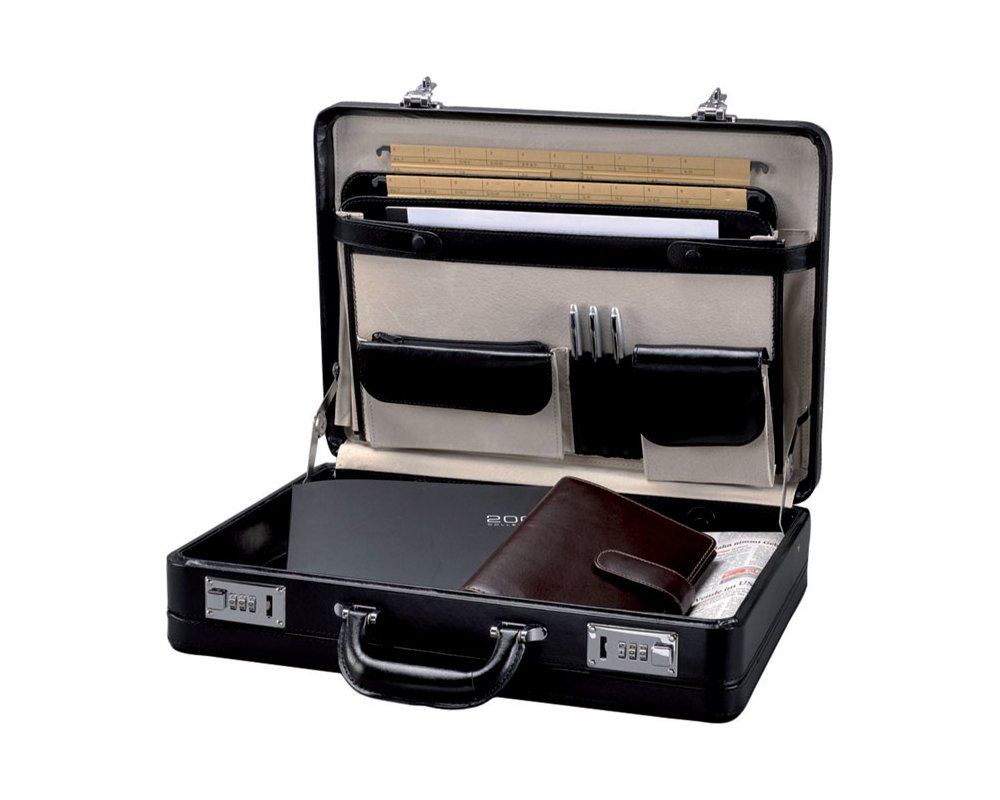 Alassio Attaché-Koffer TAORMINA, Leder, schwarz