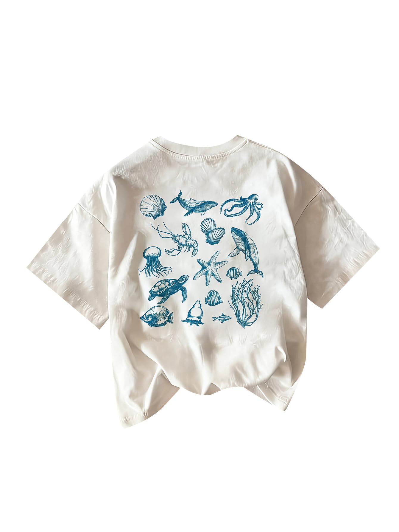 RoseSeek Women's Graphic Letter Tee Crew Neck Trendy Summer Vintage T Shirt