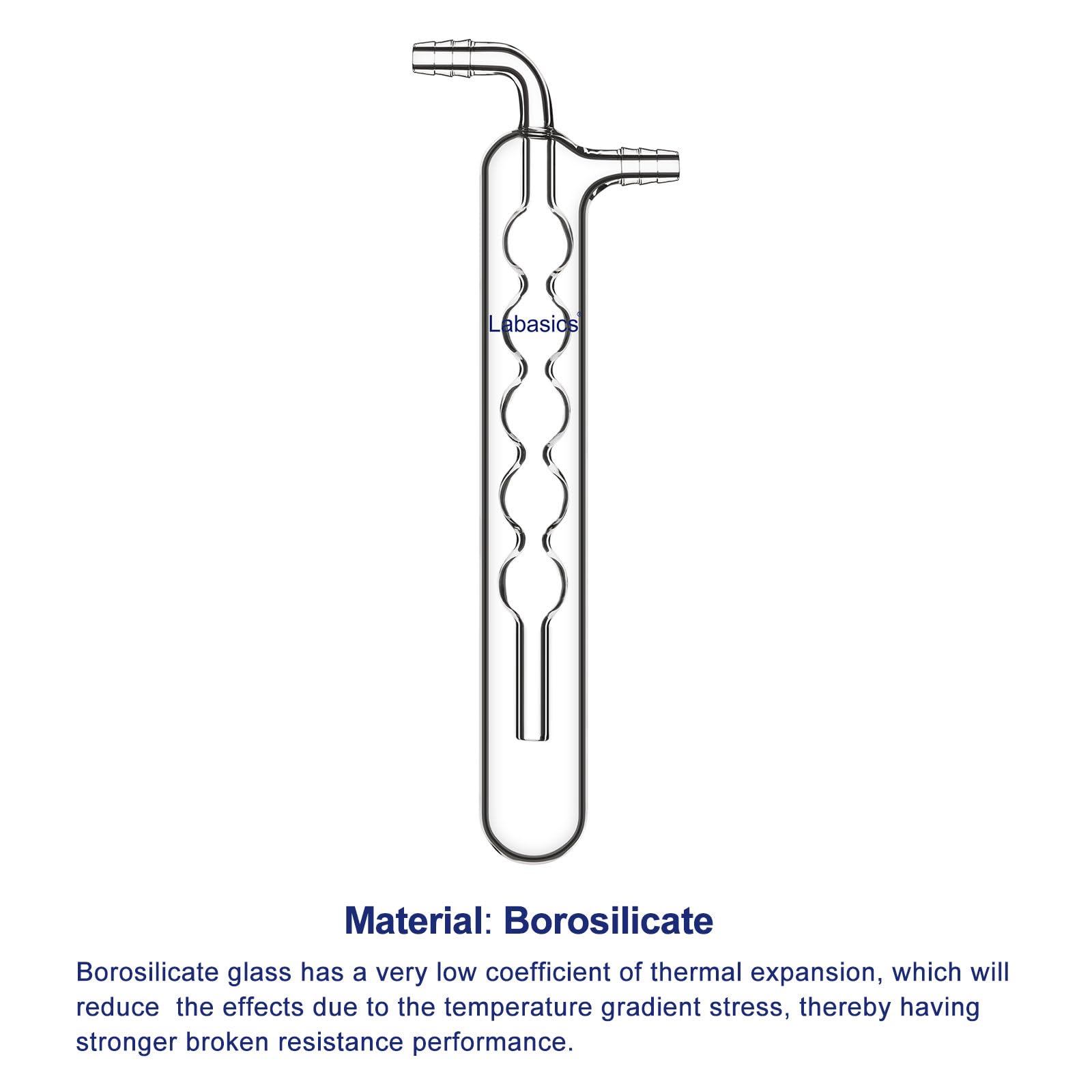 Labasics Einteilige Kugelförmige Vakuum-Kaltfalle, Borosilikatglas mit Hochvakuumdichtung, für Labor Vakuumsysteme, Außendurchmesser 30 mm x Länge 200 mm