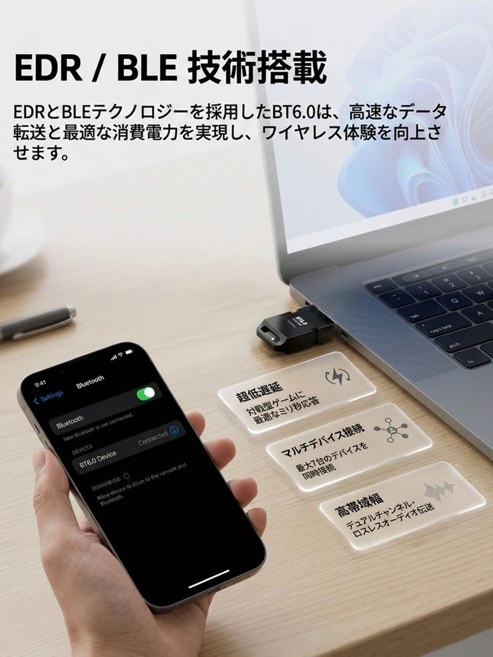 Amazon | 【2026革新版 Bluetooth 6.0】USB-A+Type-C 2-in-1 Bluetooth