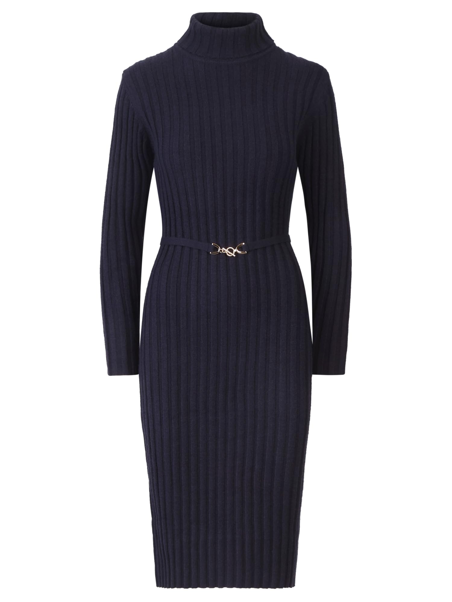 APART Fashion Midistrickkleid Vestido, Azul Oscuro, 38 Mujeres