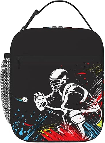 Miniatura 19 de Lonchera de baloncesto para niños, adolescentes, niños y niñas, bolsa de almuerzo deportiva aislada a prueba de fugas, portátil, con bolsillo