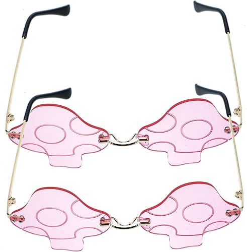 Miniatura 5 de EXCEART 10 lentes de hongo, regalos de hongos, regalos de fiesta de hongos, gafas de sol rave, lentes de frutas, anteojos de hongo, anteojos de moda