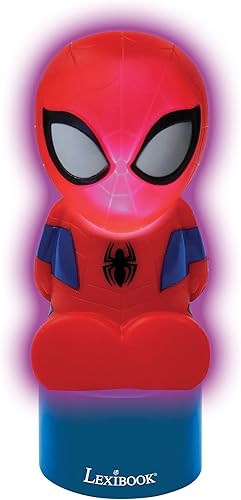 Miniatura 4 de Lexibook Spiderman, luz nocturna y altavoz para habitación de los niños, cambio de color, luz suave, funciona con pilas, azulrojo, NS01SP