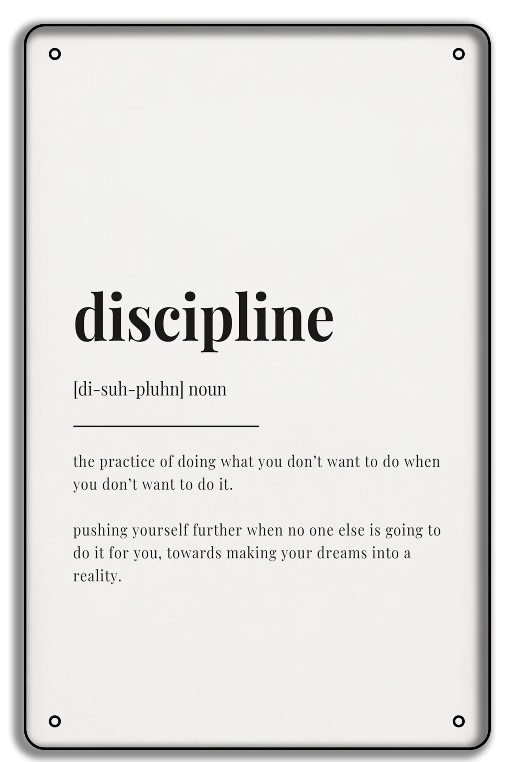 Discipline Definition Chic Art Wall Retro Decor Unique Artistic Tinplate Plaque Practical Decorative Gifts Tin Sign 12x8 Inch