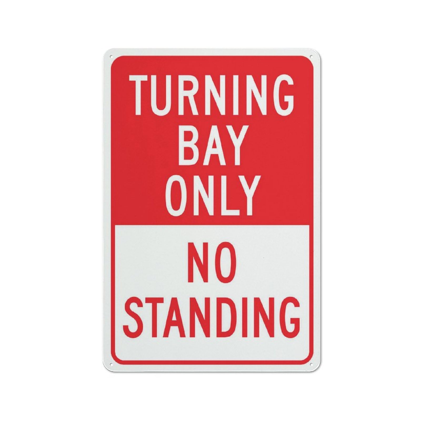 Turning Bay Only No Standing Sign Warning Tin Sign Home Kitchen Farm Garden Garage Wall Decor 12X8Inch